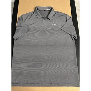 Nike Tiger Woods Collection Extra Large Adult Polo Shirt Gray Striped Golf Mens